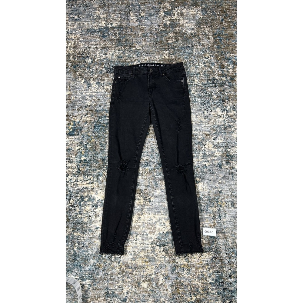 Articles of Society Black Distressed Skinny Jeans Size 27